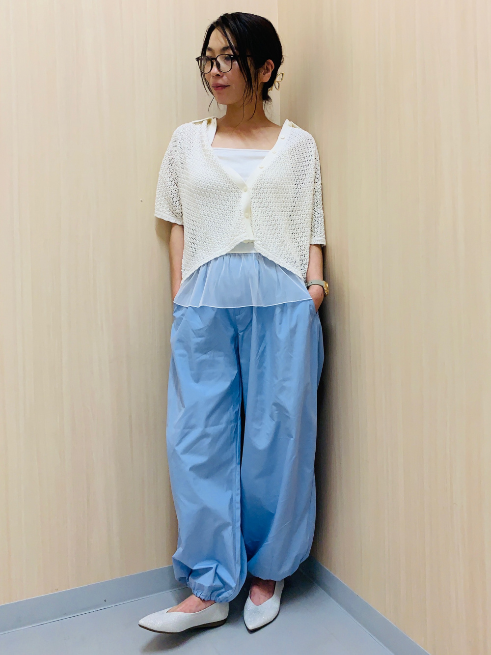 Lacy Stitch Knitted Shirt/Halfslv」| GU的穿搭理念