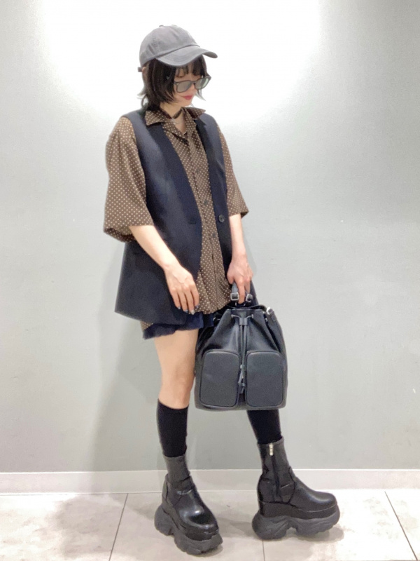 ドライカノコポロシャツ(5分袖) ENGINEERED GARMENTS、オープンカラー