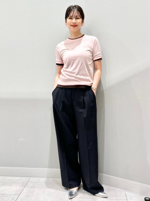 GU公式 | タックワイドパンツ(ストライプ)(丈標準70.0～74.0cm