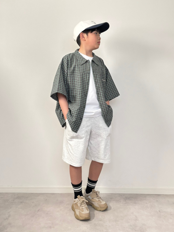 KIDSパフスウェットコーチジャケット、KIDSスウェットショーツの