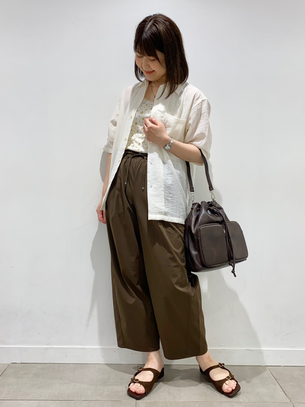 Check styling ideas for「Cotton Blend Camisole | Dry | Flower