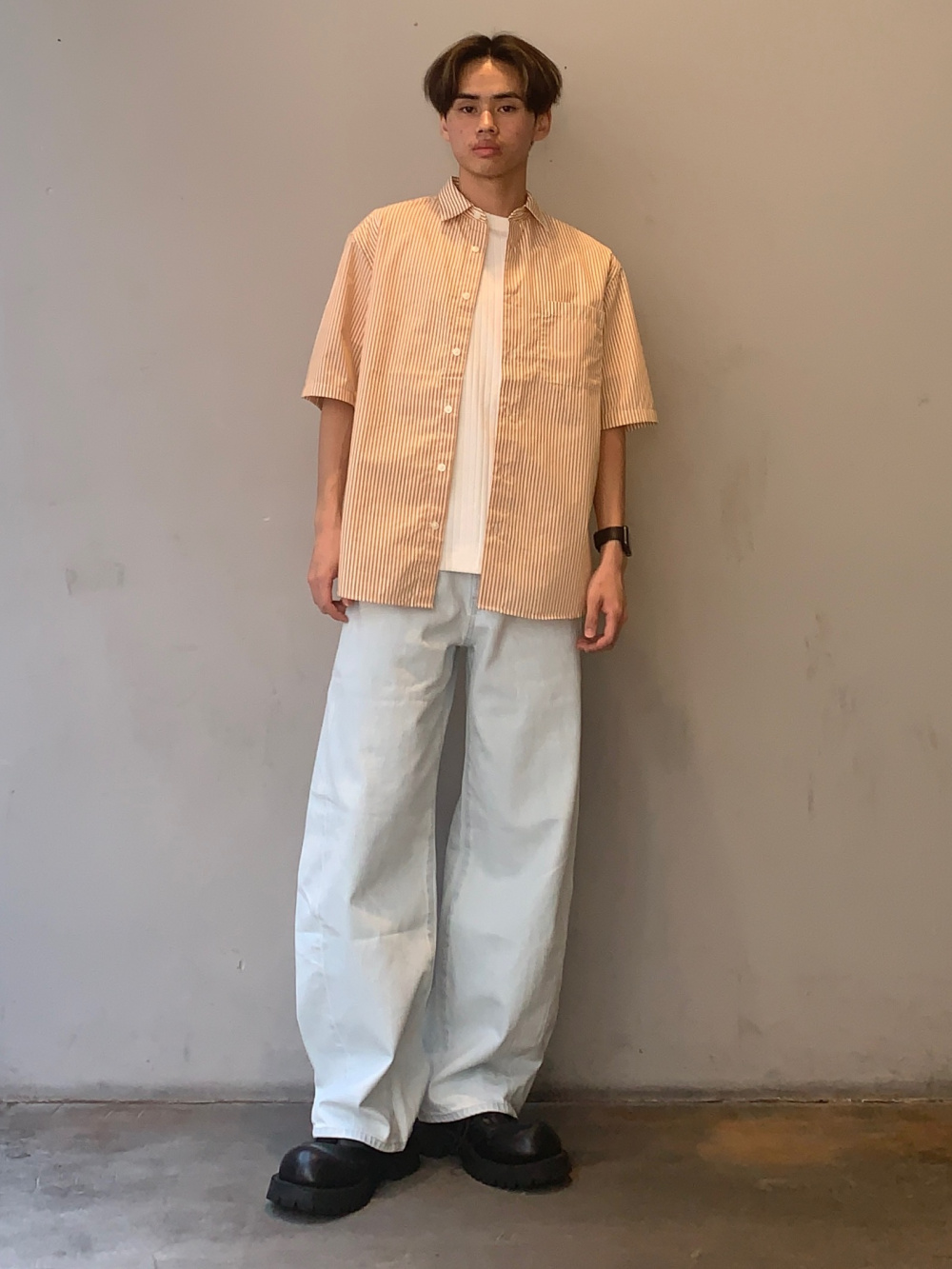 Easy Care Broadcloth Shirt/HalfSlv/Striped」| GU的穿搭理念