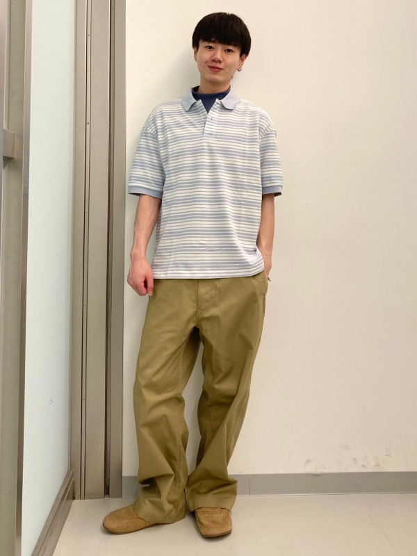 ぽこページ オーバーサイズモックネックT(5分袖)ST、ドライオーバーサイズ