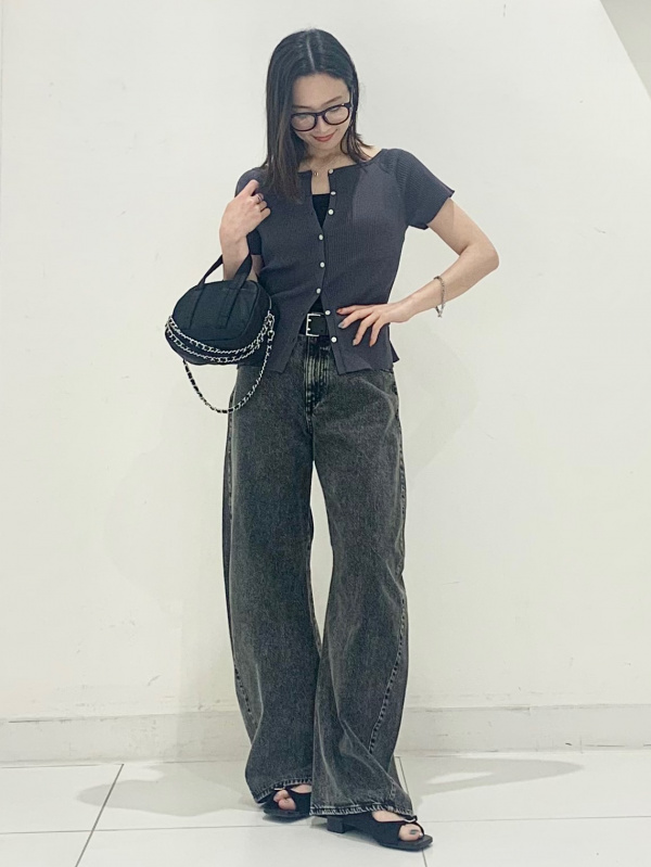 美品 Tnewties デニムジャケット クロップド丈 ハーフスリーブ 短丈 
