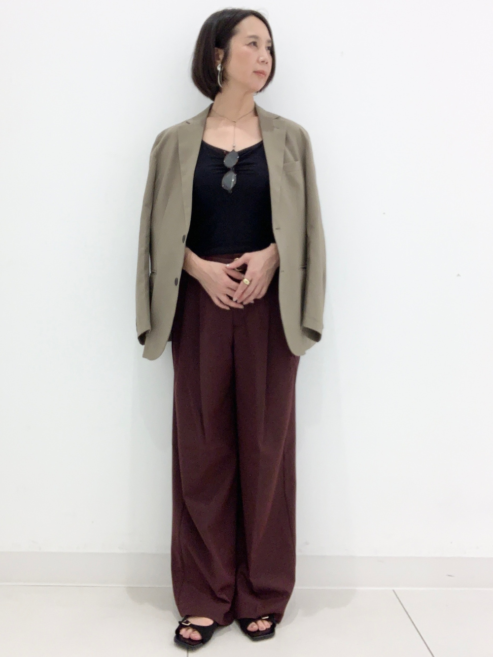 Woven Combination T-Shirt、Pleated Wide Pants/MN」| GU的穿搭理念