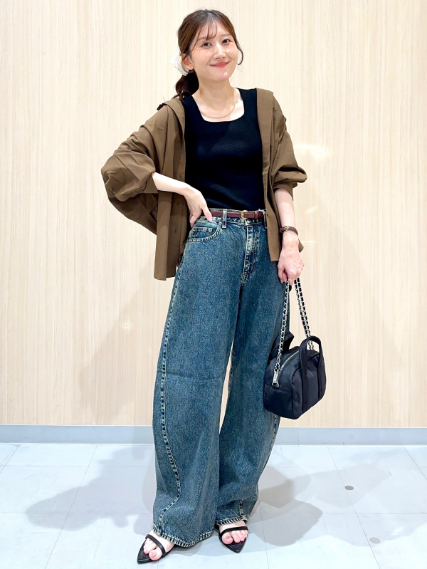 3D Barrel Jeans/UL、Color Combination Tape Long Belt/ST」的穿搭