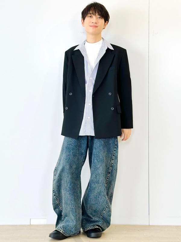 gu出品 An outfit using Cotton Zip Up Parka and Super Wide Cargo Pants｜GU US