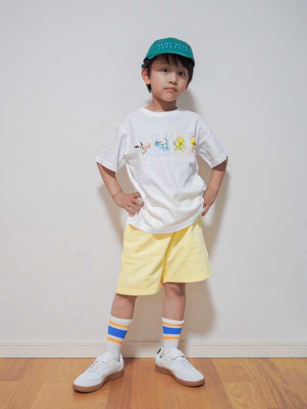 KIDSパフスウェットコーチジャケット、KIDSスウェットショーツの