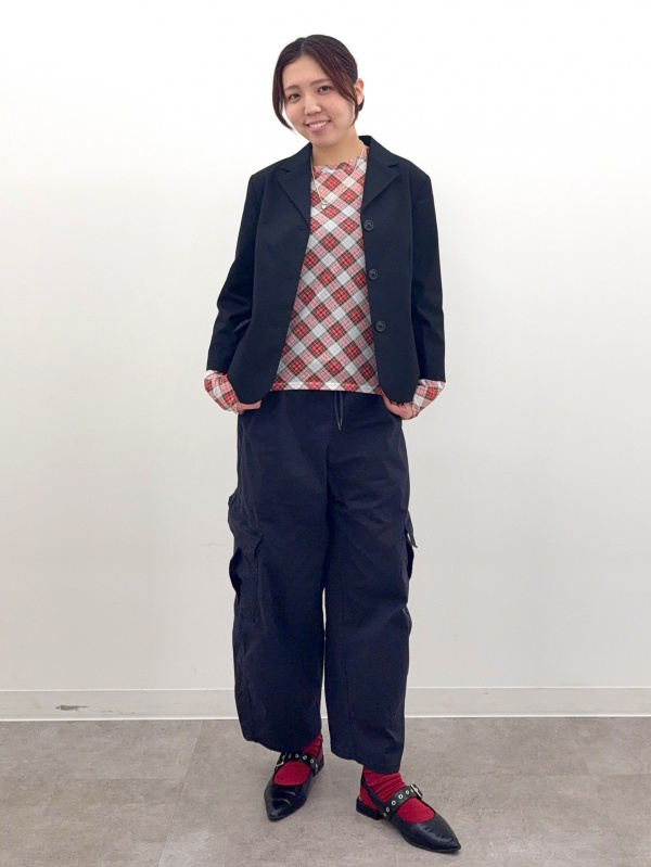 Baby Shirt/7/8 Slv/MN、Pleated Tapered Pants/MN」的穿搭靈感｜GU