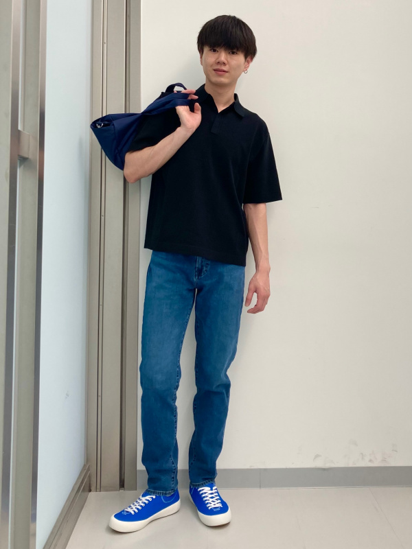 ドライオーバーサイズポロシャツ(5分袖)(ボーダー)ST、スーパーワイド
