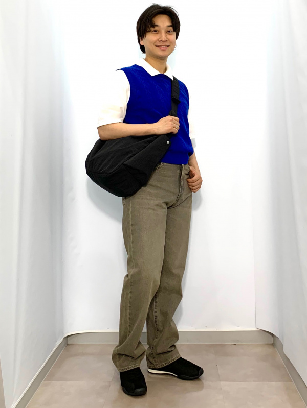 Chino Wide Straight Pants/CL、Nylon Combination Flat Sole Sneakers