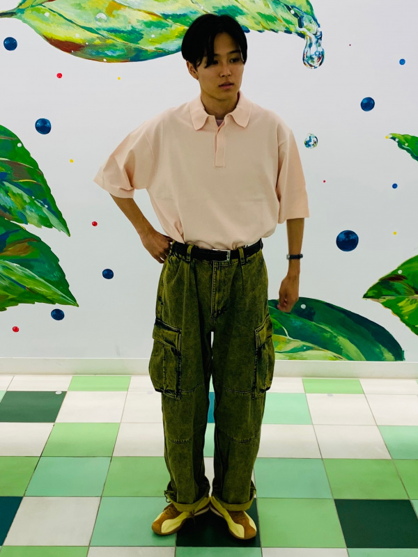 Chino Wide Straight Pants/CL、Nylon Combination Flat Sole Sneakers