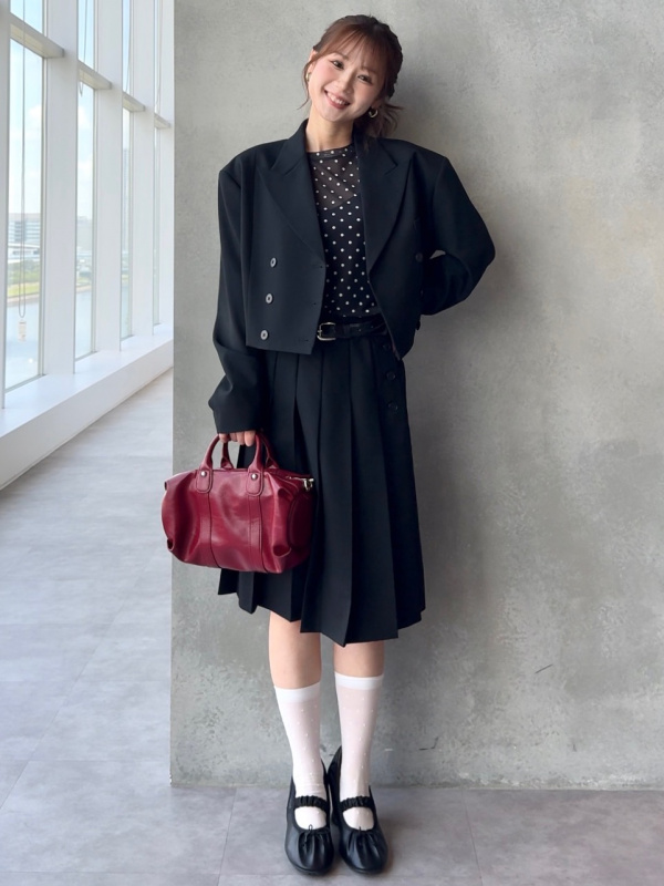 An outfit using Faux Leather Zip Jacket | MN and Sheer Dot T-Shirt