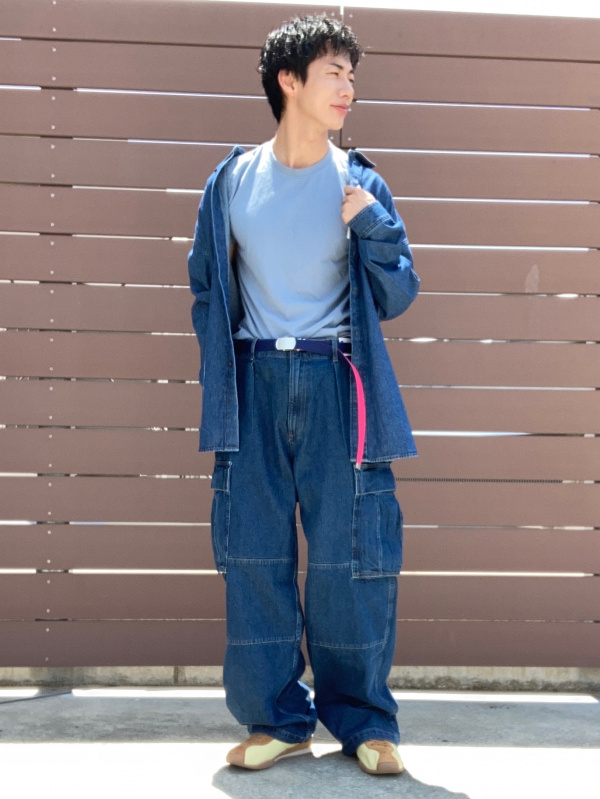 An outfit using Denim Oversized Shirt | PF and Chino Wide Straight