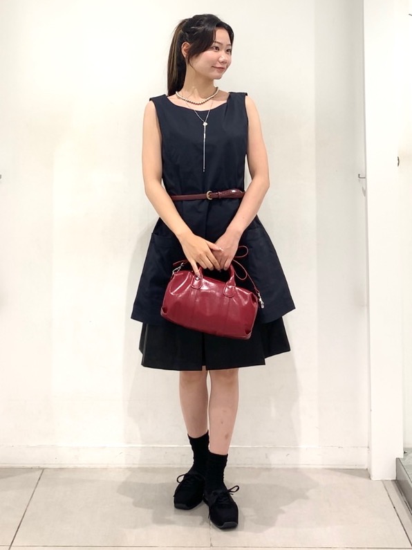 ジャンパーミニワンピース(ノースリーブ)MN、ボックスプリーツスカート