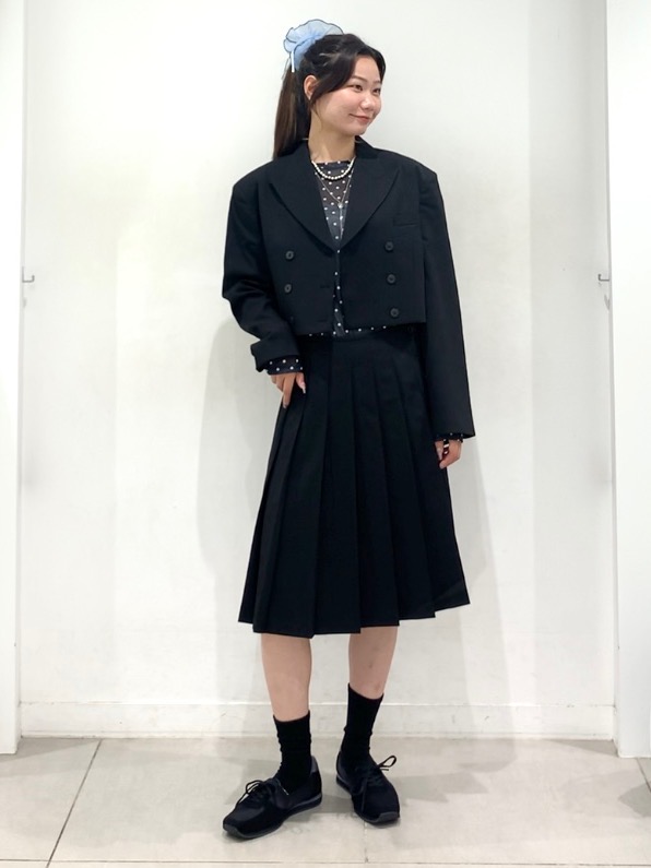クロップドジャケット MN、シアードットT(長袖) PFのコーディネート 