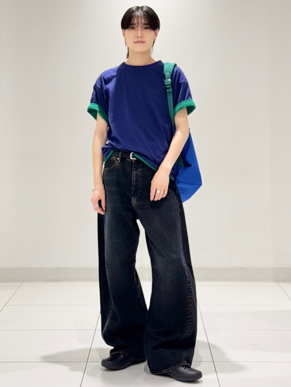 An outfit using Cotton Boxy T-Shirt | Long | Stripe | UL and Nylon