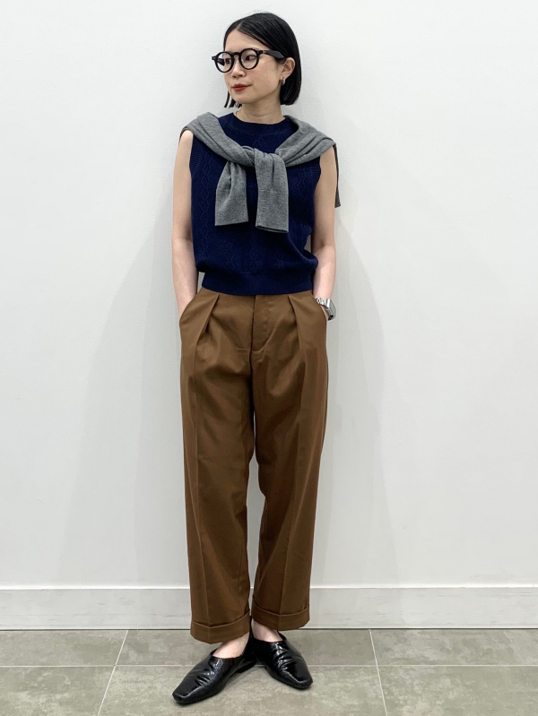 ソフトシアークルーネックT、クルーネックセーター(ノースリーブ)STの