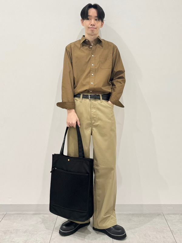 An outfit using Denim Oversized Shirt | PF and Chino Wide Straight
