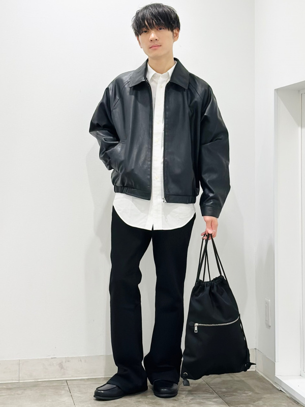 Faux Leather Zip Jacket/MN、Easy Care Broadcloth Shirt/CL (Relaxed