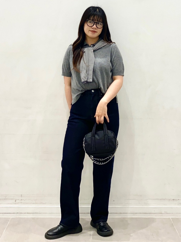 Oxford Shoes/MN、Soft Sheer Striped Crew Neck T-Shirt/L/PF」的穿搭
