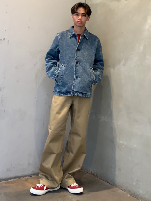 こではこーで An outfit using Denim Oversized Shirt | PF and Chino Wide Straight