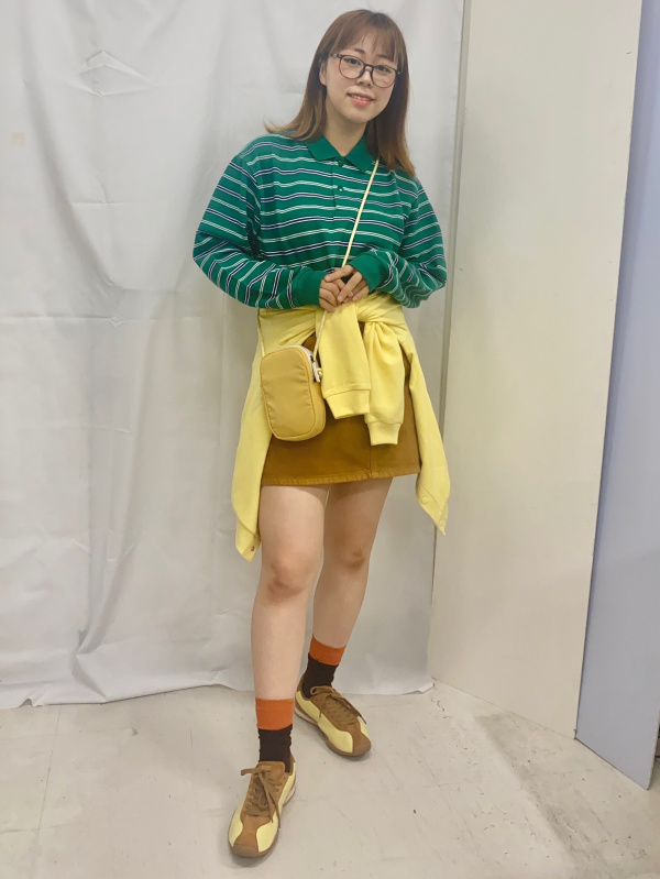 Side Button Pleated Skirt/MN、Nylon Combination Flat Sole Sneakers