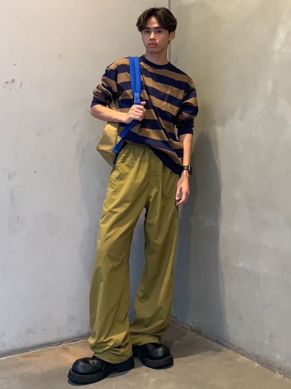 An outfit using Cotton Boxy T-Shirt | Long | Stripe | UL and Nylon
