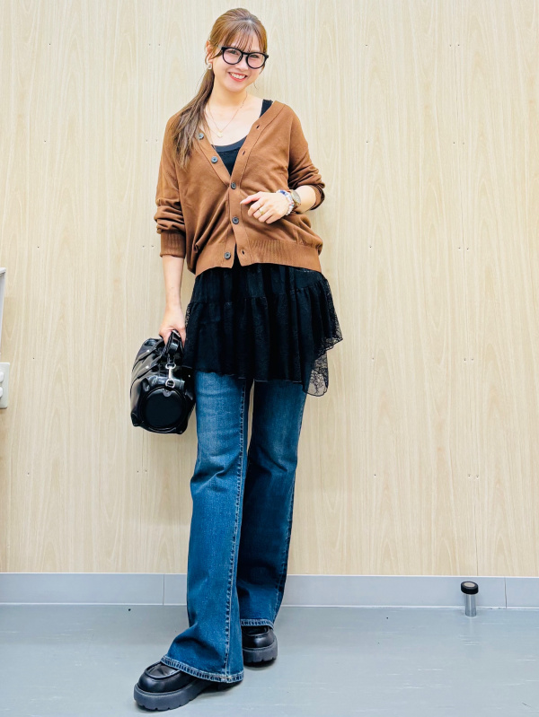 Fine Gauge Knit V Neck Cardigan/MN、Pleated Tapered Pants/Check/CL