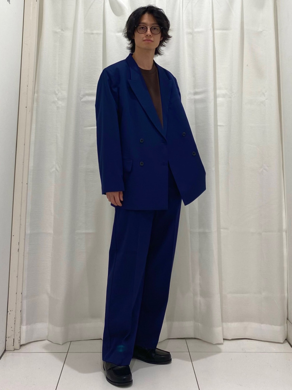 Wide Straight Slacks/MN、Fine Gauge Knit Crew Neck Sweater/MN」的