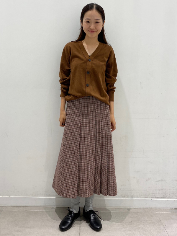 Fine Gauge Knit V Neck Cardigan/MN、Pleated Tapered Pants/Check/CL
