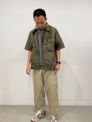 GU公式 | ミリタリーオーバーサイズシャツ(5分袖)+X