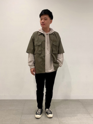 GU公式 | ミリタリーオーバーサイズシャツ(5分袖)+X