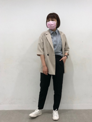 業務払い下げ品　ローズ GU公式 | テーラードハーフスリーブジャケット(セットアップ可能)