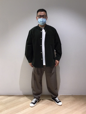 Aさん専用 GU公式 | コーデュロイリラックスフィットバンドカラーシャツ(長袖