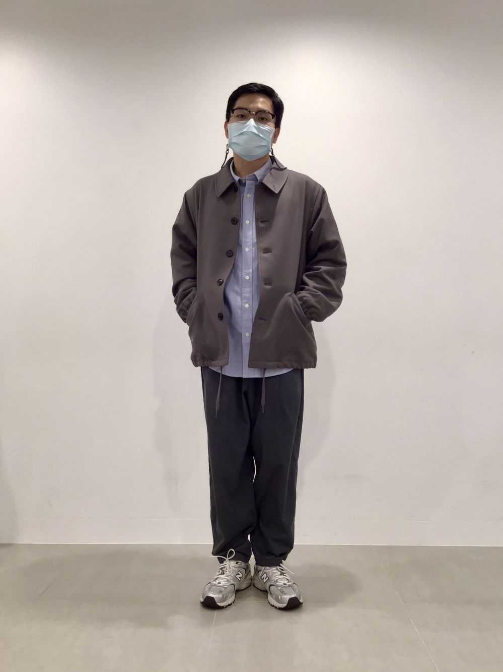 パデットコーチジャケット、コーデュロイワイドイージーパンツ