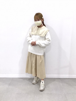 申込期間25年08月04日13時まで_フォーク 長袖ブラウス　リボン付　ホワイト　１９号_取寄商品 FB75587 ブラウス／リボン付（長袖）｜医療用白衣・介護