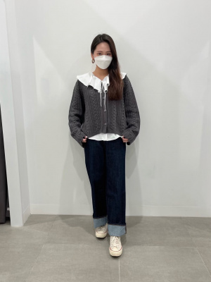 その他 cono GU公式 | ラッフルカラーブラウス(長袖)