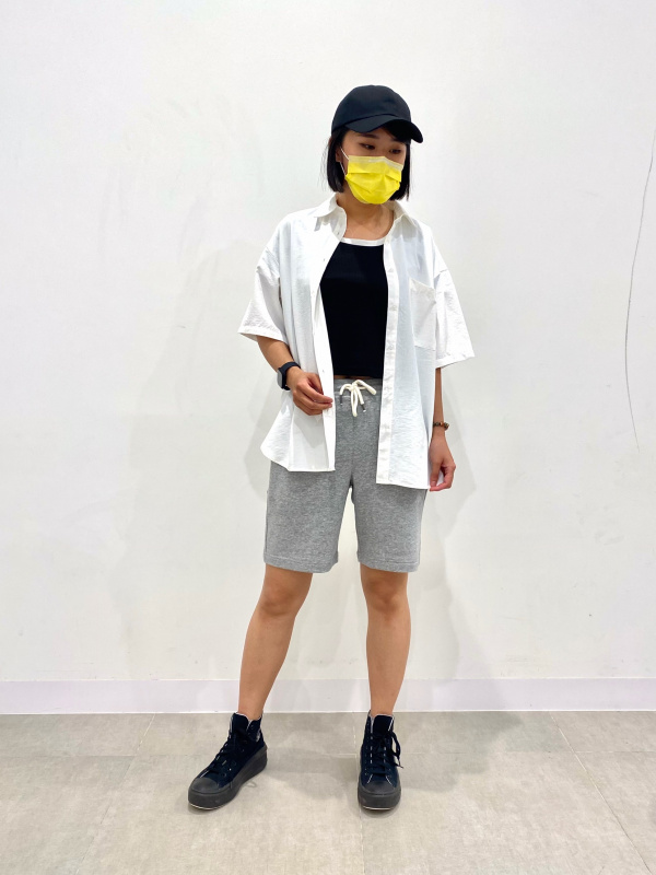 バイカラーミニT(半袖)(丈44.5cm～51cm)（レディース）の着用