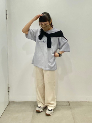 GU公式 | ウォッシュドビッグT(5分袖)(ロゴ)