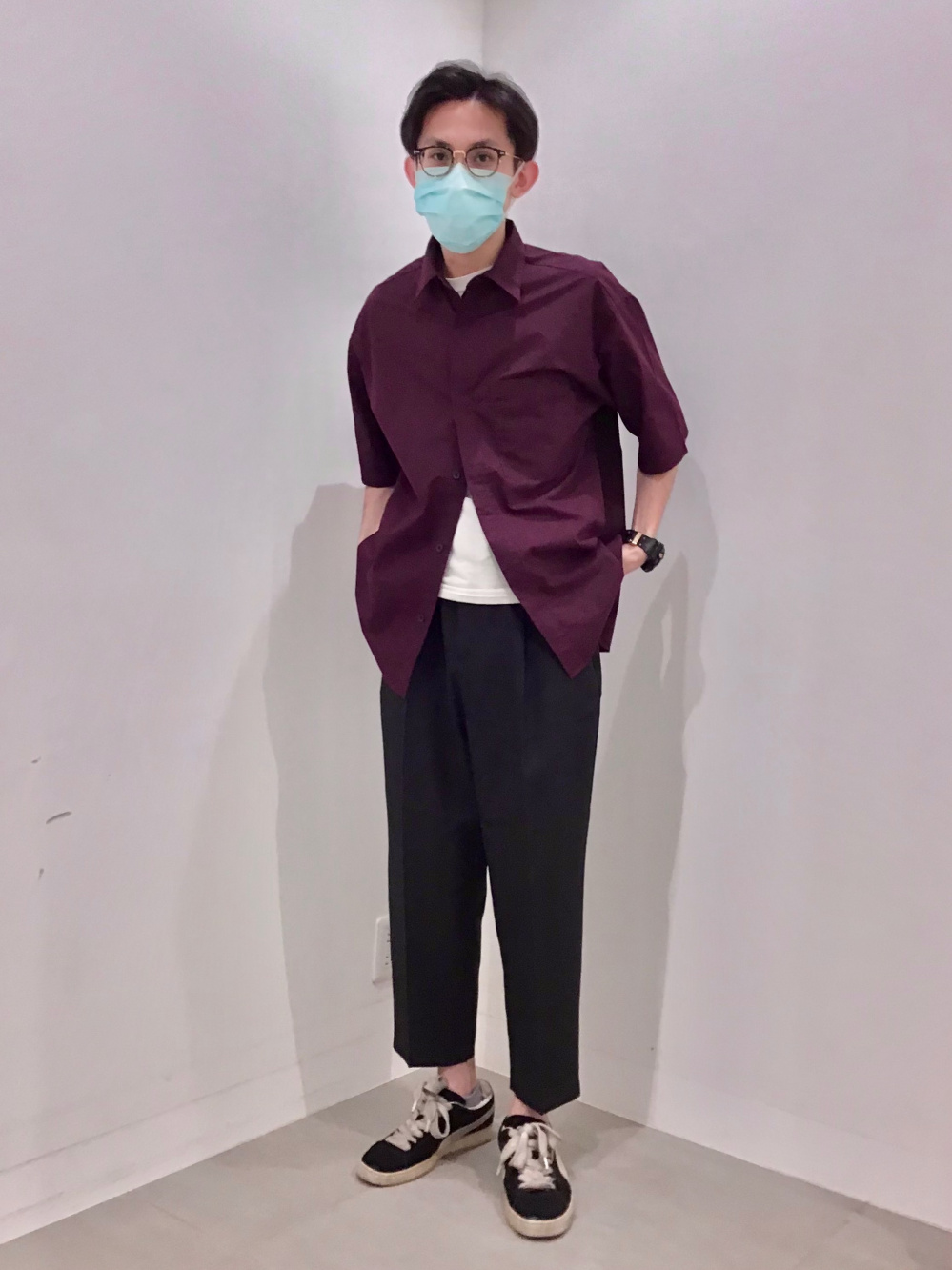 ドライリラックスフィットオープンカラーシャツ(5分袖)(セットアップ