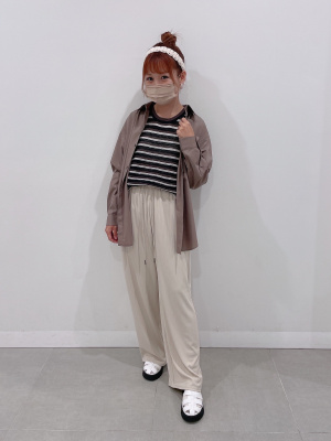 GU公式 | 透かし編みボーダーセーター(ノースリーブ)