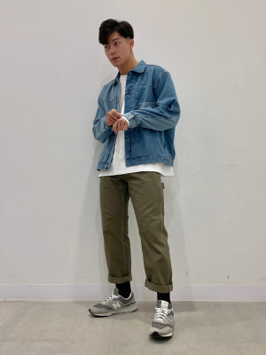 ベージュ ジップアップジャケット GU公式 | デニムジャケット(クレイジー)NT+E