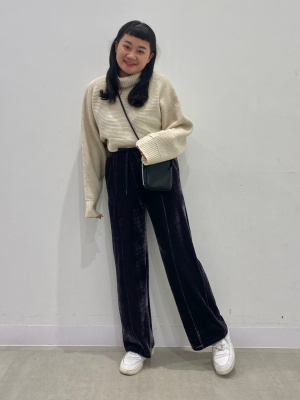 るりページ GU公式 | ベロアイージーストレートパンツYT+E