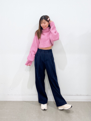 ミチヲページ GU公式 | クロップドタートルネックセーター(長袖)YT+E