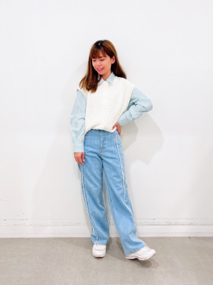 イチ　リピーター割引 GU公式 | フリンジストレートジーンズYT+E