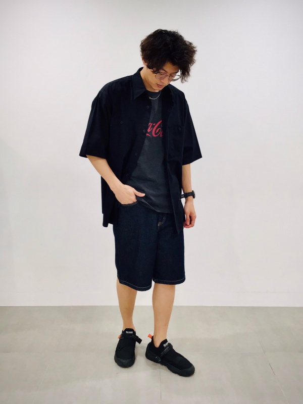 GU公式 | デニムワイドハーフパンツ+E