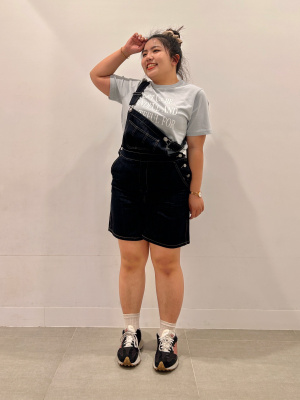 GU公式 | デニムサロペットショーツOSB+EC