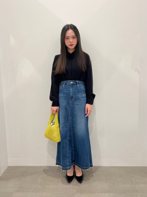 GU公式 | デニムAラインロングスカート(丈標準87.0～94.0cm)