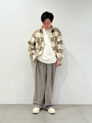 GU公式 | シャギーチェックオーバーサイズシャツ(長袖)